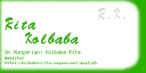 rita kolbaba business card